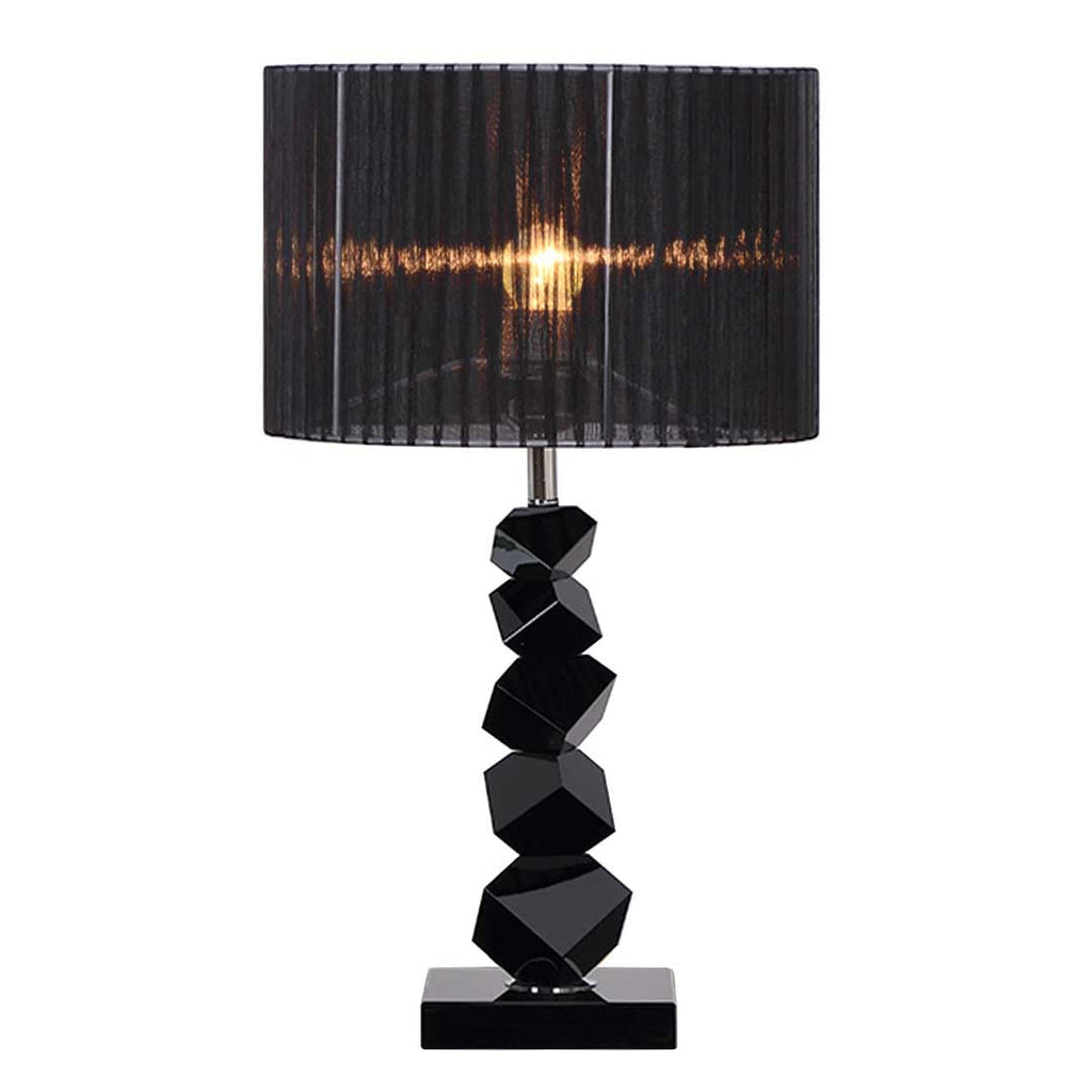 NNEAGS SOGA – Czarna Lampa Stołowa 55 cm z Ciemnym Kloszem