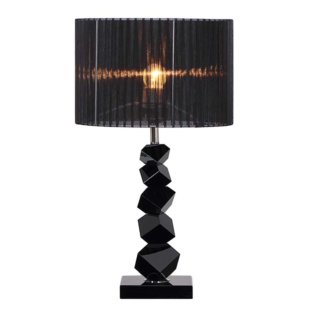 NNEAGS SOGA – Czarna Lampa Stołowa 55 cm z Ciemnym Kloszem
