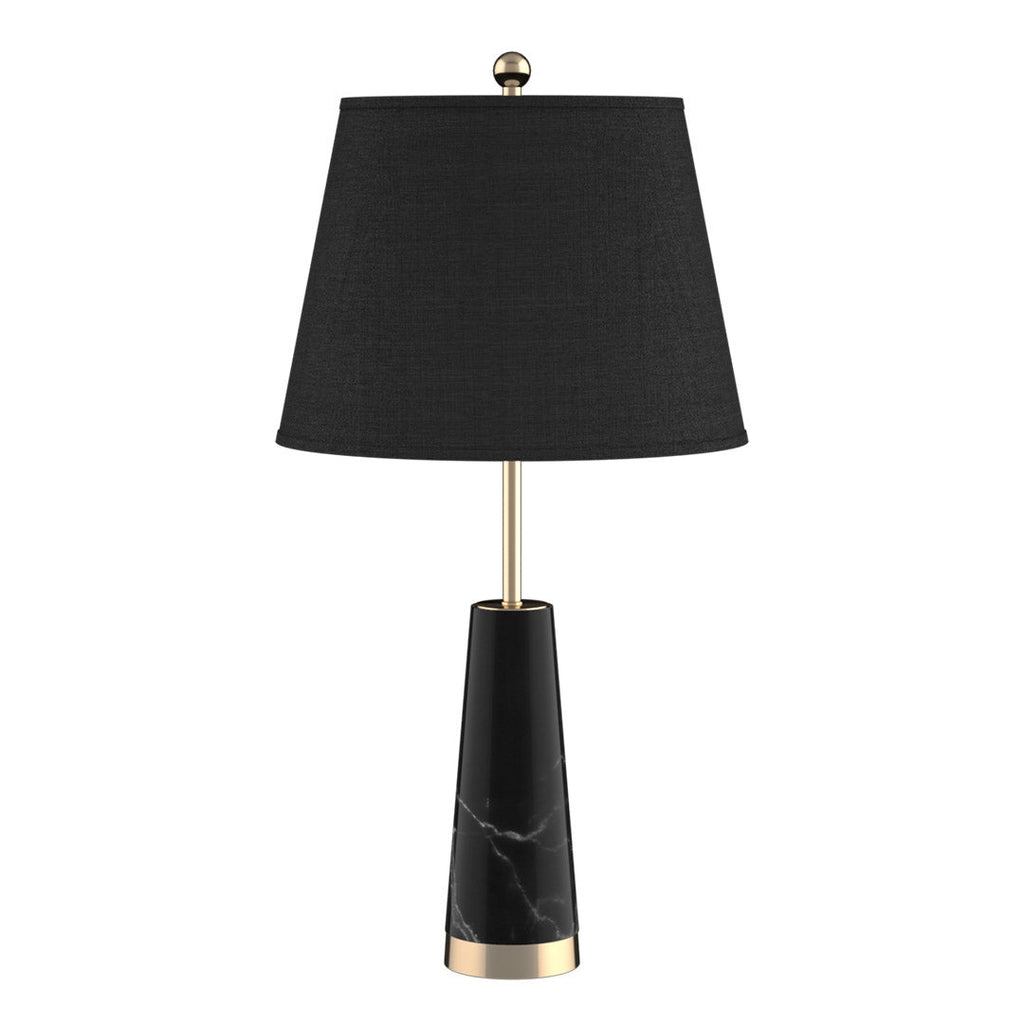 NNEAGS SOGA – Czarna Marmurowa Lampa Stołowa 68 cm z Kloszem