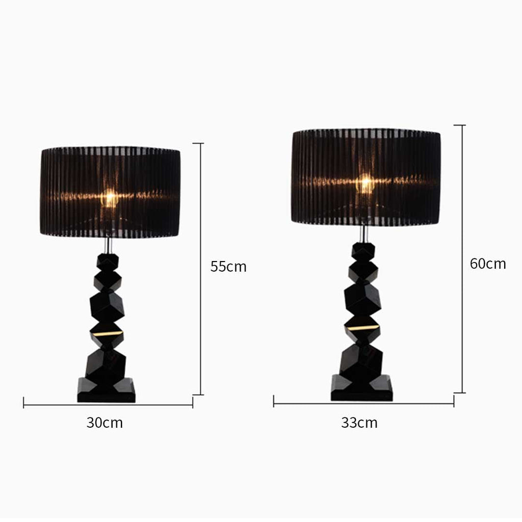 NNEAGS SOGA – Czarna Lampa Stołowa 60 cm z Ciemnym Kloszem