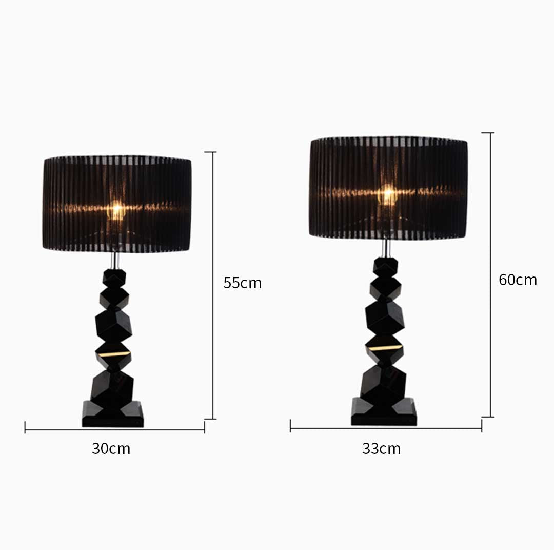 NNEAGS – Zestaw 2 Lamp Stołowych Black 60 cm z Ciemnym Kloszem