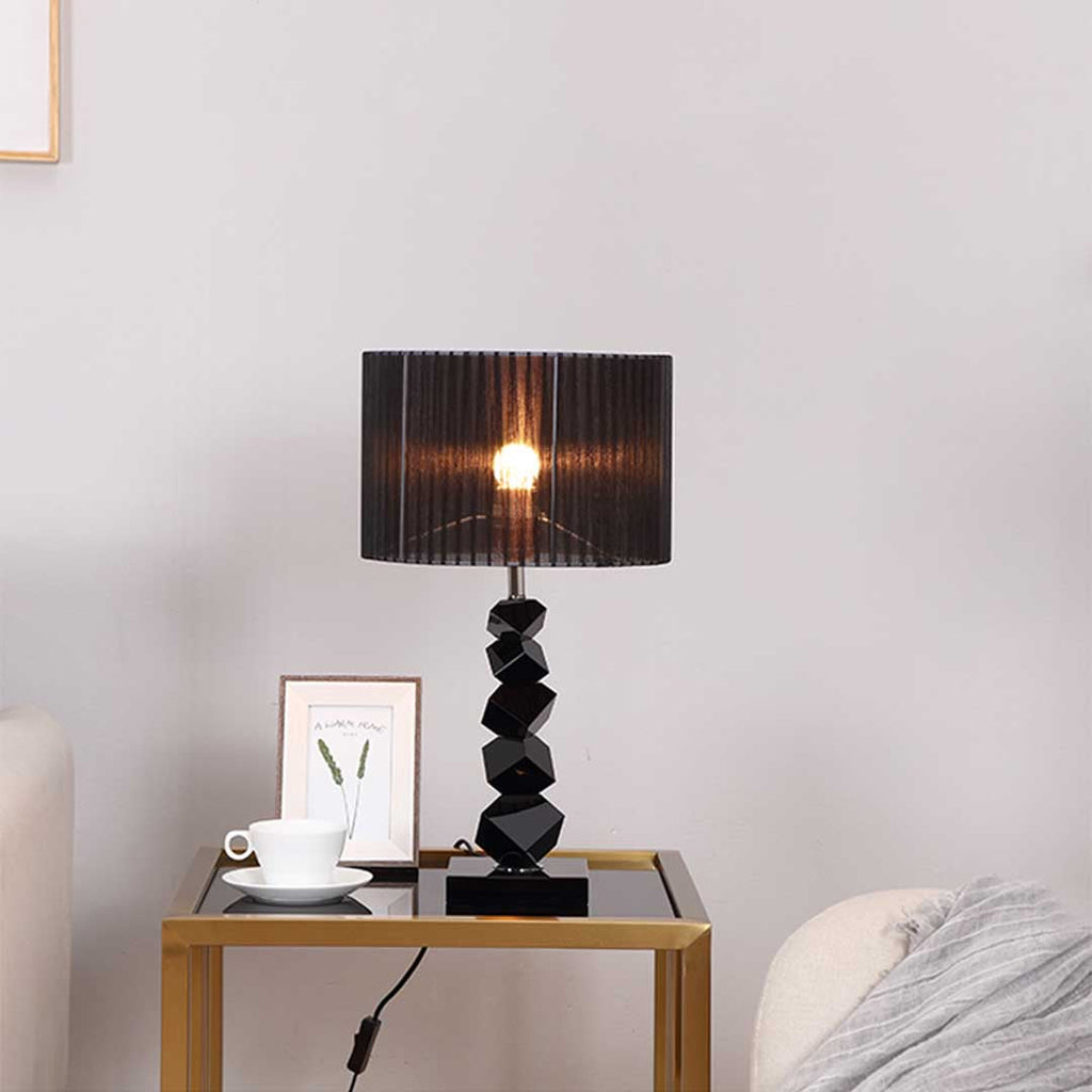 NNEAGS 4× Czarna Lampa Stołowa 60 cm z Ciemnym Kloszem – Zestaw 4