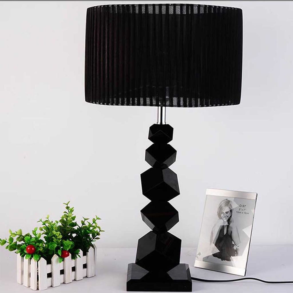 NNEAGS 4× Czarna Lampa Stołowa 55 cm z Ciemnym Kloszem – Zestaw 4