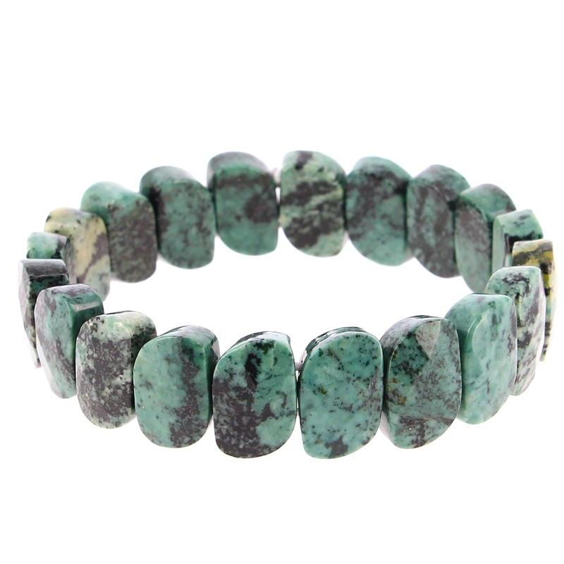 Kambamba Jaspis Armband facettierte Platten 10 x 15 mm