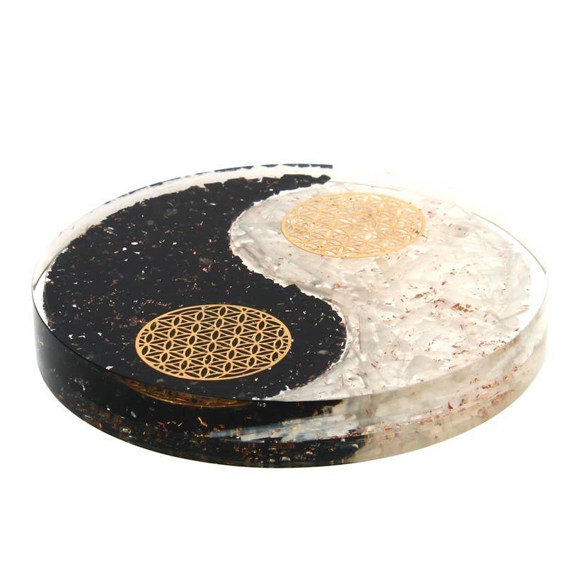 Serenit Schwarzer Turmalin Orgonit Flower of Life Teller