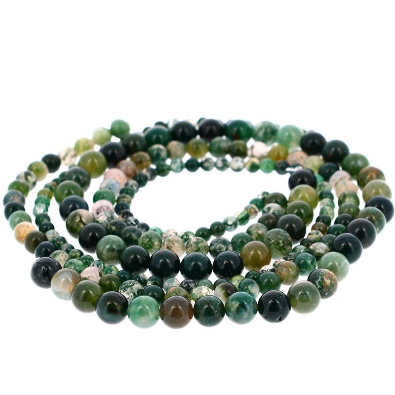 Moss Achatperlen: 8-mm-Kugeln