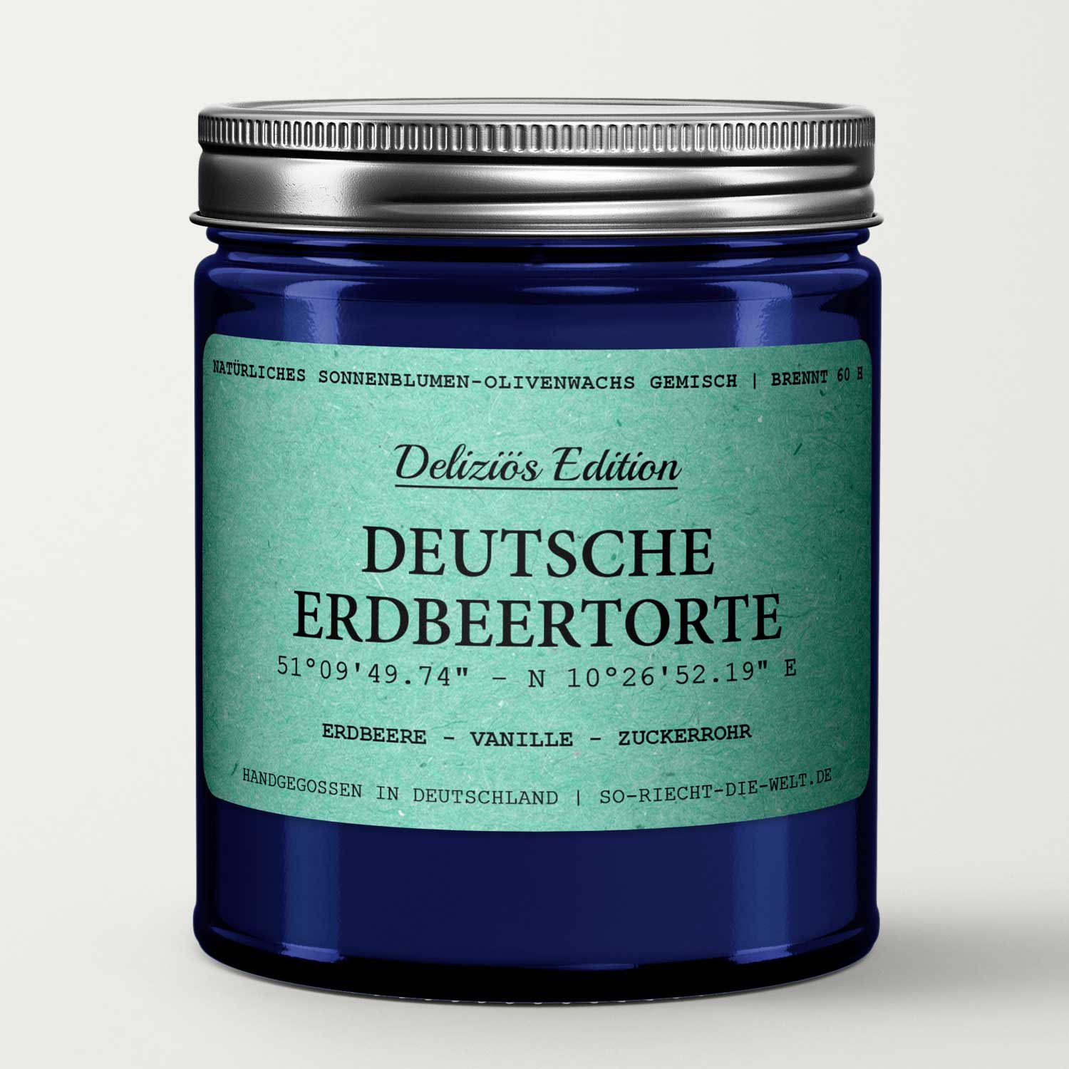 Deutsche Erdbeertorte Kerze - Deliziös Edition - Erdbeere |: Einzelne Kerze