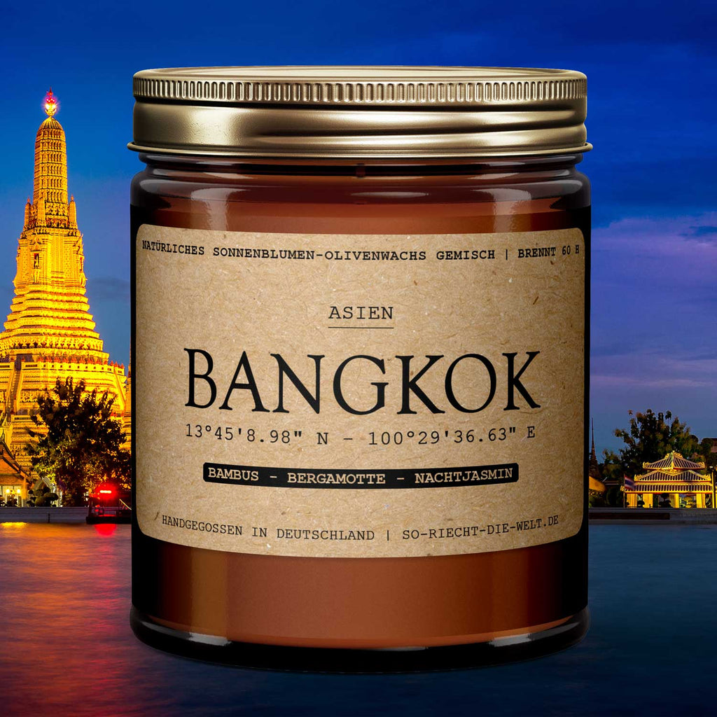 Bangkok – Świeca Zapachowa • Bambus • Bergamotka • Jaśmin Nocny