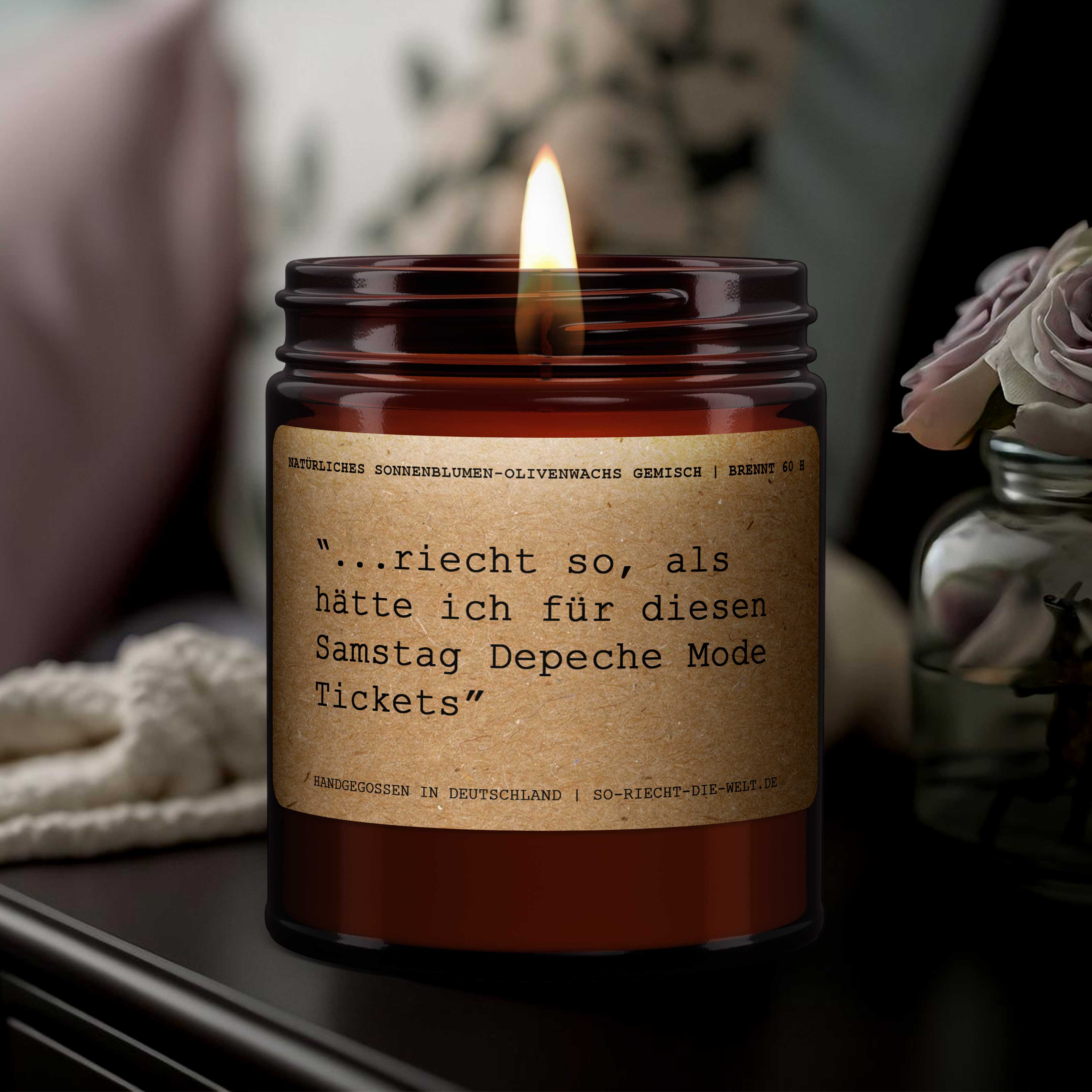 Pachnie tak, jakbyś miał bilety na Depeche Mode – zabawna świeca zapachowa  Prezent dla niej | Dave Gahan & Martin | Prezent dla dziewczyny | Urodziny  240 ml – 450 g naturalnego, ekologicznego wosku