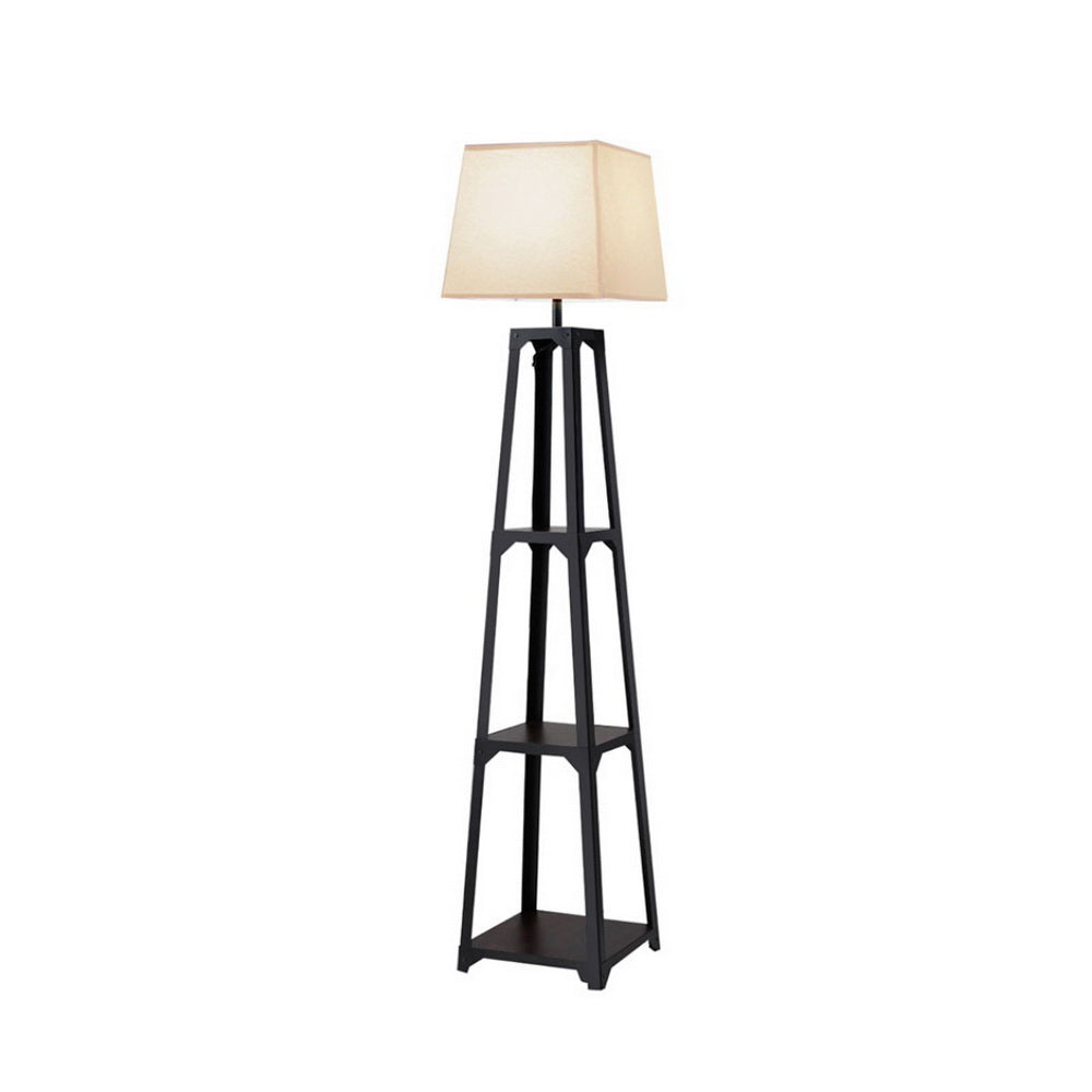 NNEDSZ Floor Lamp – Lampa Podłogowa z 3-Poziomową Półką, Vintage White