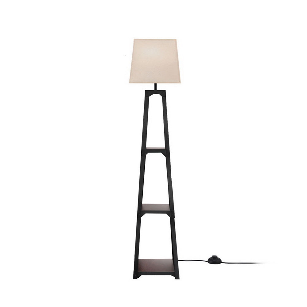 NNEDSZ Floor Lamp – Lampa Podłogowa z 3-Poziomową Półką, Vintage White