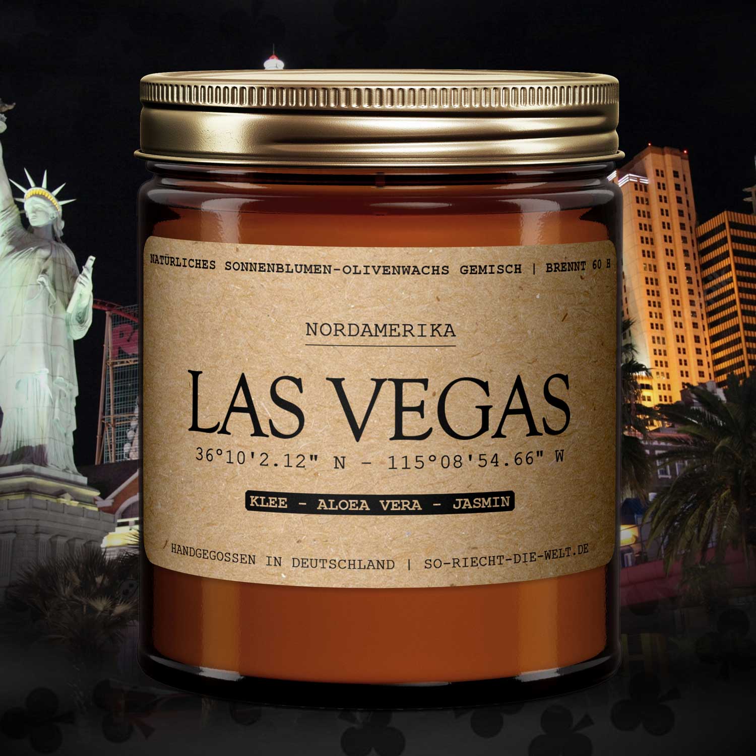 Las Vegas – świeca zapachowa | Koniczyna | Aloe vera | Jaśmin