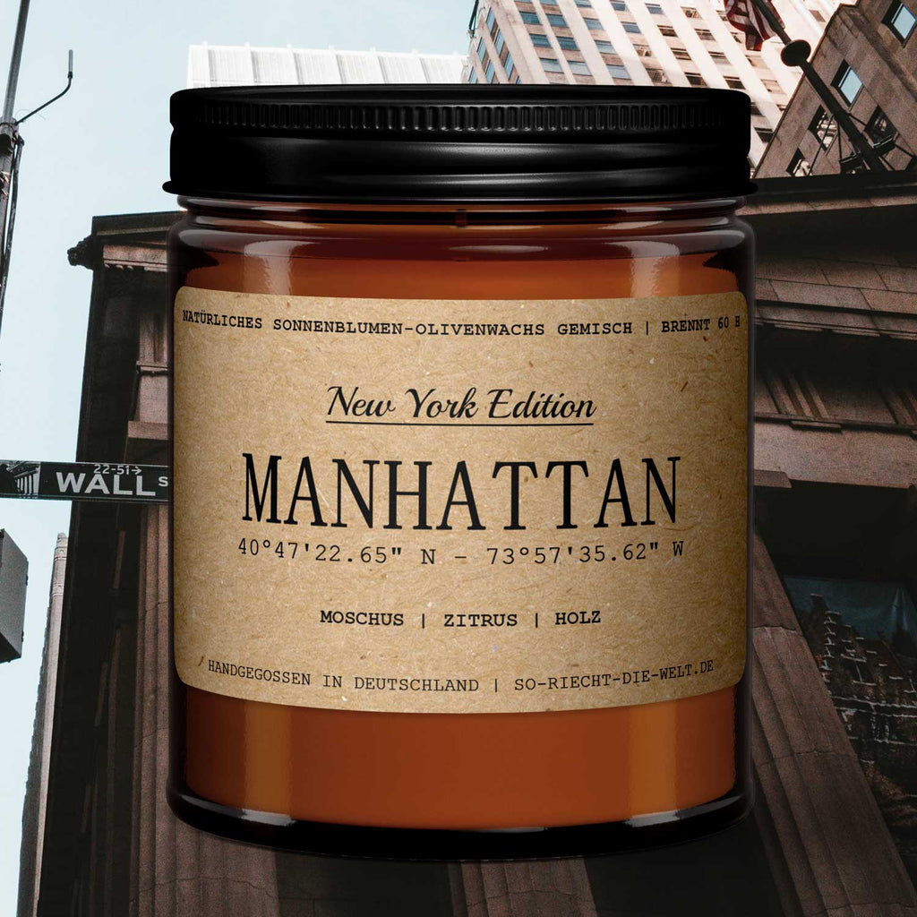 Manhattan – Świeca zapachowa | Piżmo • Cytrusy • Nuty Drzewne (New York Edition)