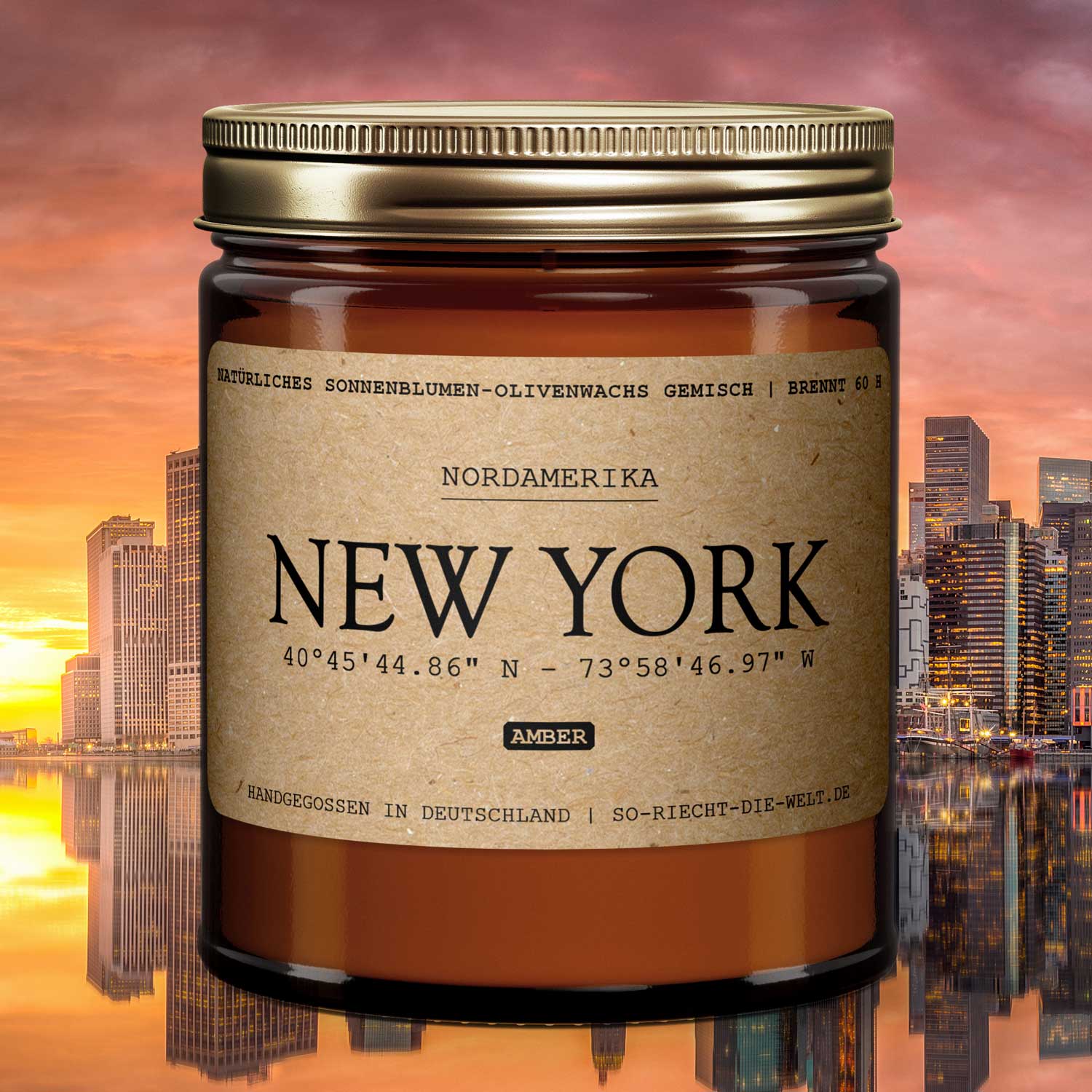 Zestaw USA – 3 Świeczki Zapachowe: New York | Los Angeles | Miami USA – zestaw świec o łącznym czasie palenia 180 godzin