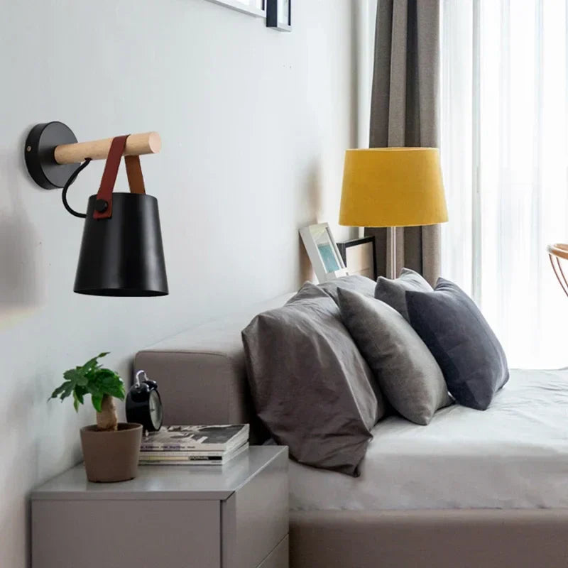 NNEOBA Nordic Modern Wooden Wall Lamp – Nowoczesna Drewniana Lampa Ścienna w Stylu Nordic