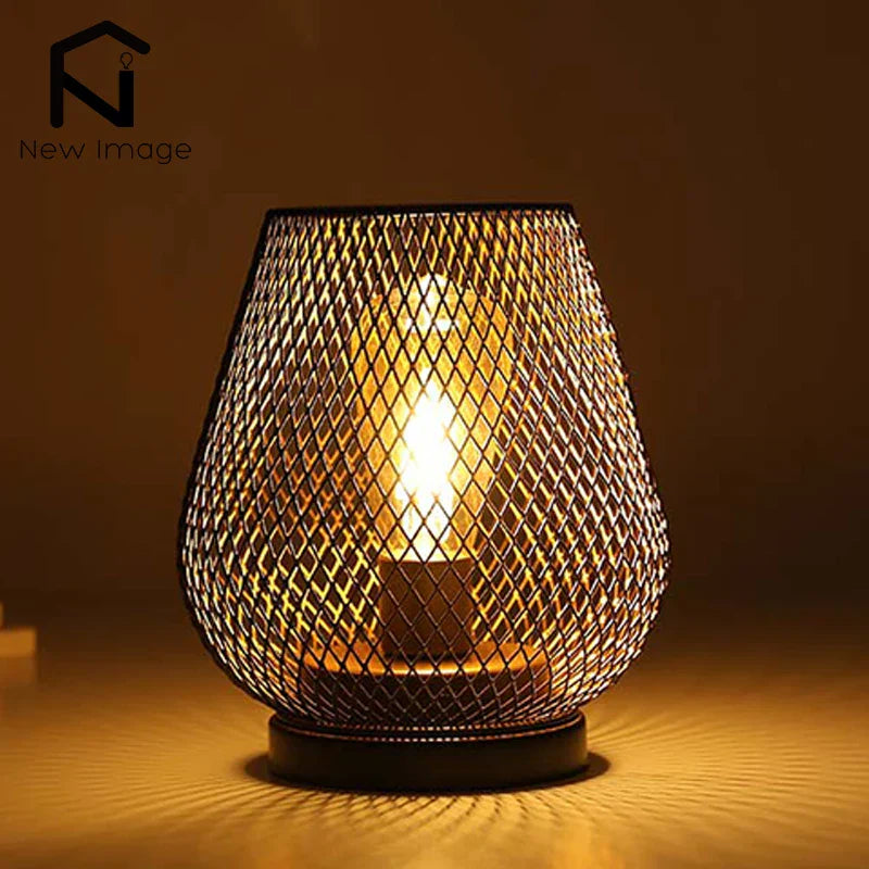 NNEOBA Cordless Metal Candle Holder: Nordic Elegance for Home Decor-1