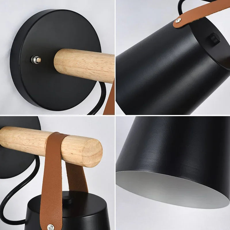 NNEOBA Nordic Modern Wooden Wall Lamp – Nowoczesna Drewniana Lampa Ścienna w Stylu Nordic