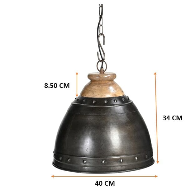 NNEDSZ Washed Iron & Wood – Industrialny Klosz z Żeliwa ze Drewnianym Wykończeniem