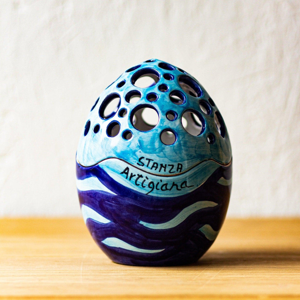 Handmade Ceramic Egg Candle - Artisan Crafted Amalfi Fragrance masterpiece-0