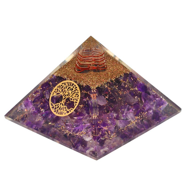 Orgonit-Amethyst-Pyramide Baum des Lebens 7,5 cm