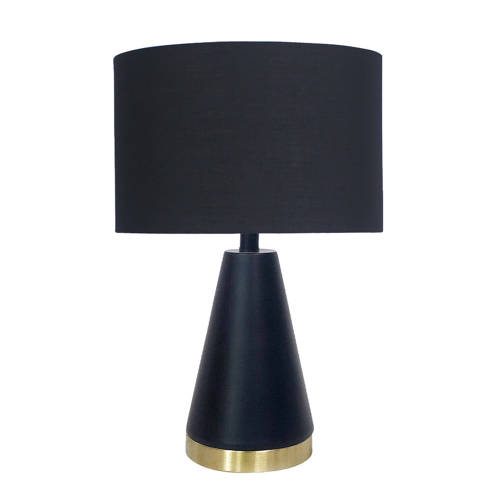 NNEDPE Black & Gold – Metalowa Lampa Stołowa z Czarnym Kloszem