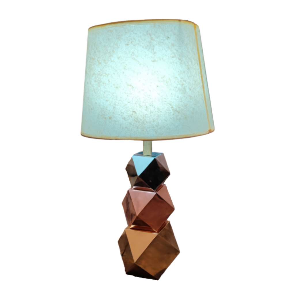 Veilleuse Chevet – Ręcznie Wykonana Lampka Nocna z Miedzi, Laitonu i Srebrzonej Miedzi