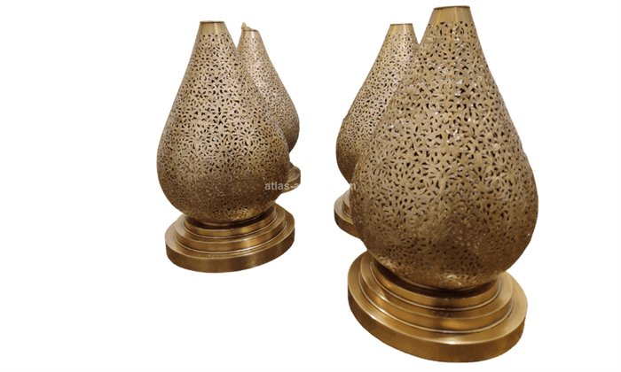 Veilleuse Molin – Ręcznie Wykonana Lampka z Żółtej Miedzi | Artystyczny Motyw, Wyjątkowe Oświetlenie